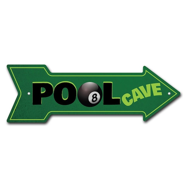 Signmission Pool Cave Arrow Sign Funny Home Decor 24in Wide PARROW8